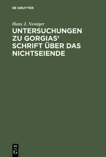 Cover of Untersuchungen Zu Gorgias' Schrift üBer Das Nichtseiende