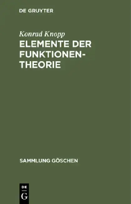 Cover of Elemente der Funktionentheorie
