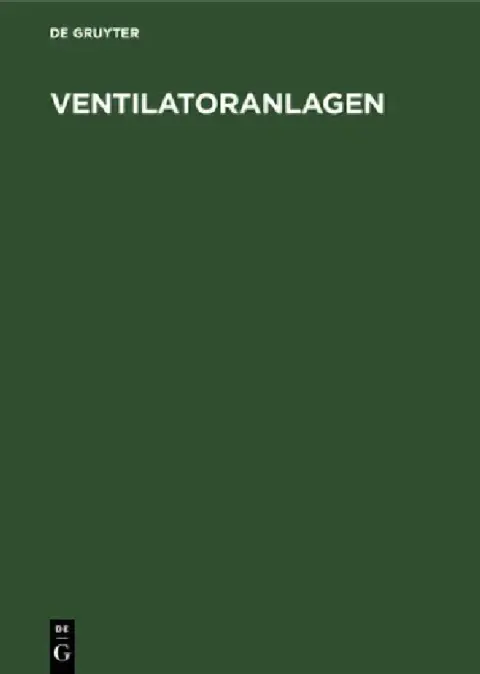 Cover of Ventilatoranlagen