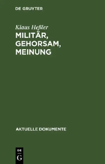 Cover of Militär, Gehorsam, Meinung