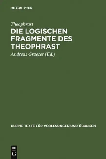 Cover of Die logischen Fragmente des Theophrast