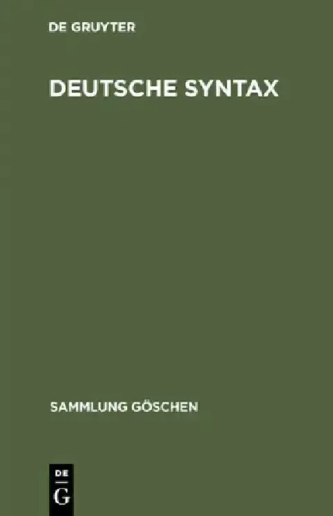 Cover of Deutsche Syntax
