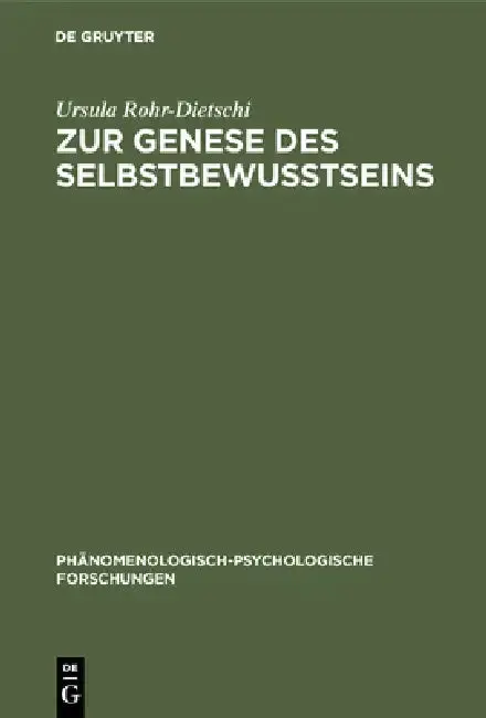 Cover of Zur Genese Des Selbstbewußtseins