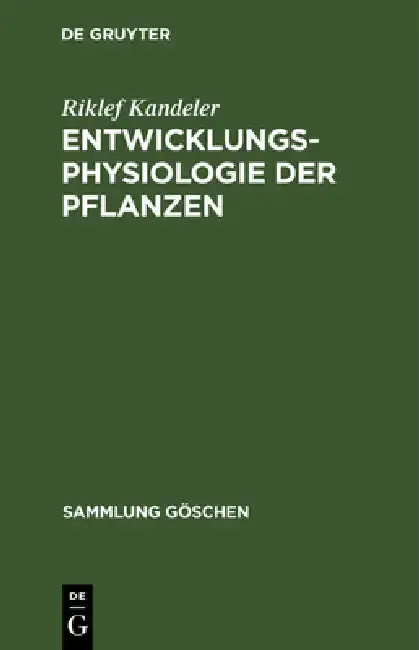 Cover of Entwicklungsphysiologie der Pflanzen