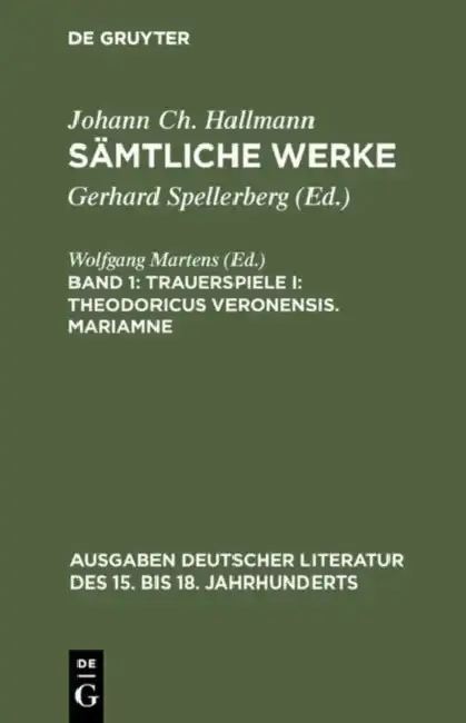 Cover of Sämtliche Werke, Band 1, Trauerspiele I