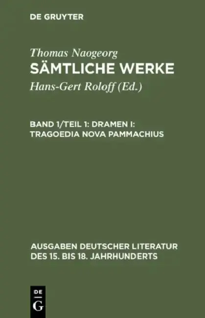 Cover of Sämtliche Werke, Band 1/Teil 1, Dramen I