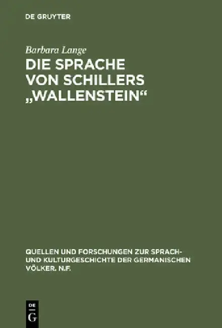 Cover of Die Sprache Von Schillers Wallenstein