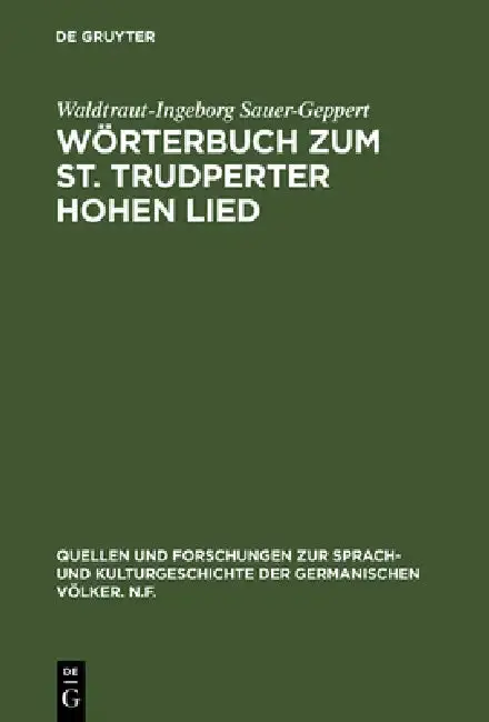 Cover of Wörterbuch Zum St. Trudperter Hohen Lied