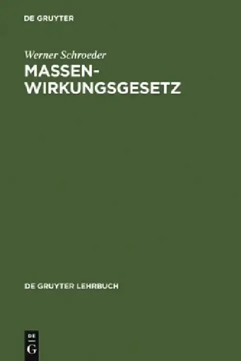 Cover of Massenwirkungsgesetz