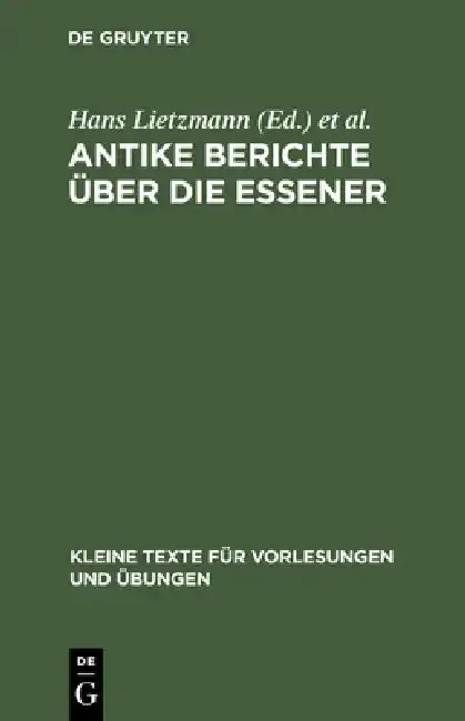 Cover of Antike Berichte Über Die Essener