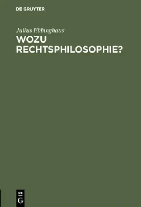 Cover of Wozu Rechtsphilosophie?