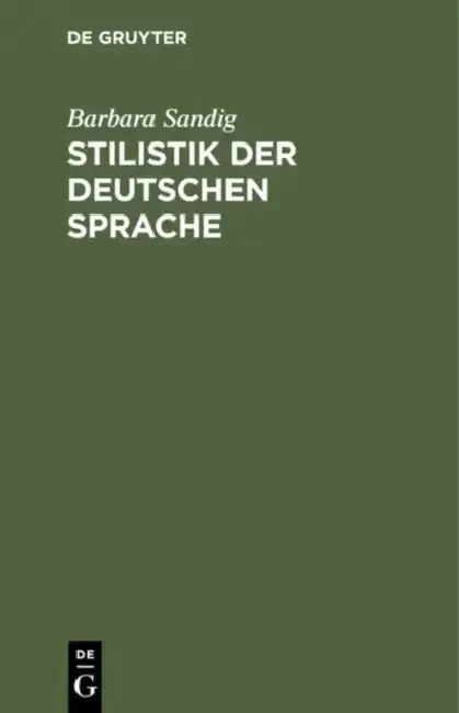 Cover of Stilistik der deutschen Sprache