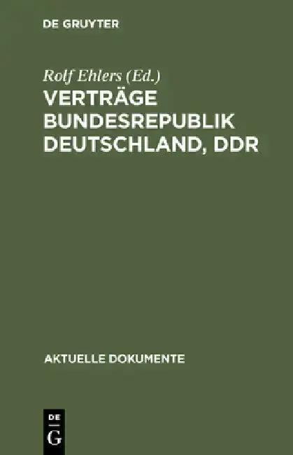 Cover of Verträge Bundesrepublik Deutschland, Ddr