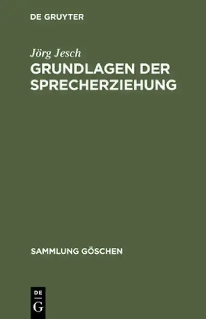 Cover of Grundlagen Der Sprecherziehung