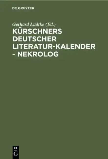 Cover of Kürschners Deutscher Literatur-kalender - Nekrolog