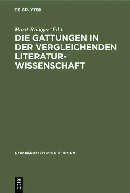 Cover of Die Gattungen in der vergleichenden Literaturwissenschaft