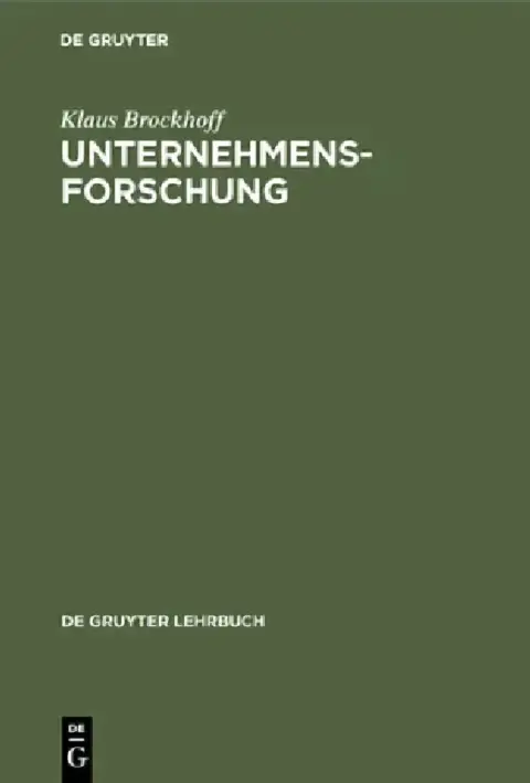 Cover of Unternehmensforschung