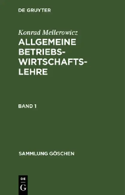 Cover of Sammlung Göschen Allgemeine Betriebswirtschaftslehre