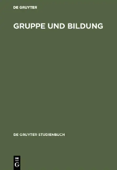 Cover of Gruppe und Bildung
