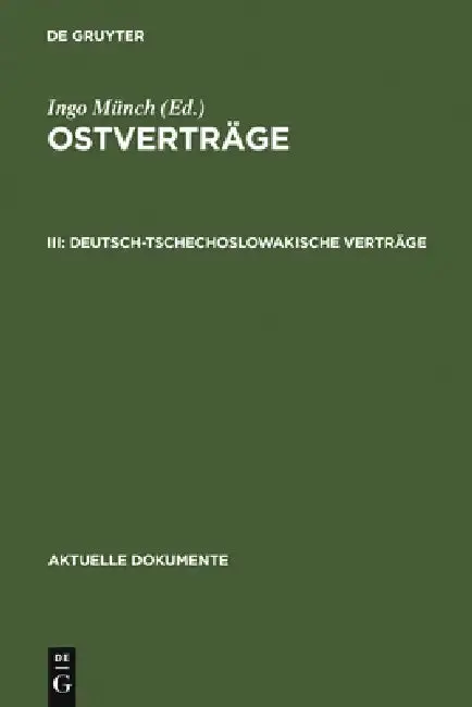 Cover of Deutsch-Tschechoslowakische Verträge