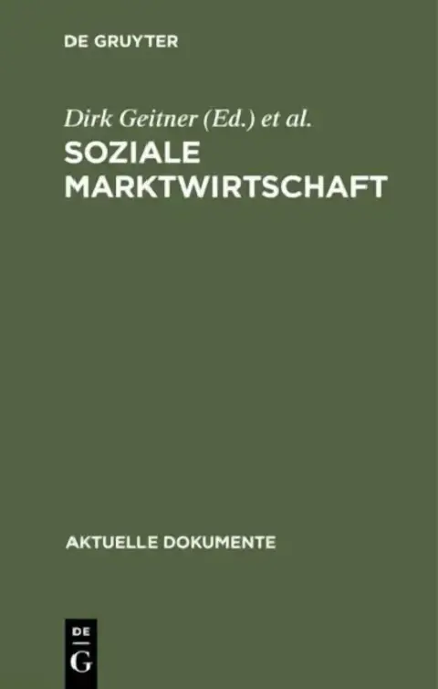 Cover of Soziale Marktwirtschaft