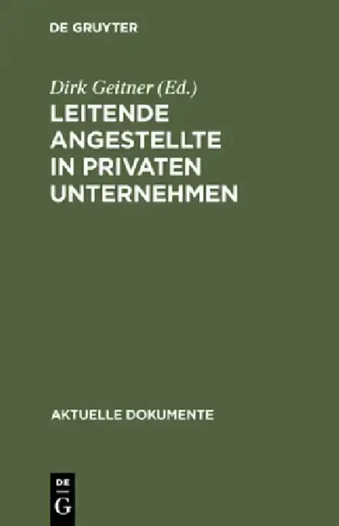 Cover of Leitende Angestellte in privaten Unternehmen