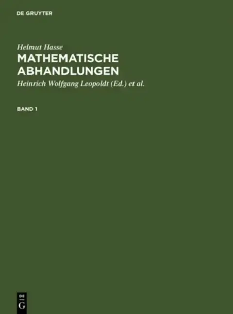 Cover of Helmut Hasse