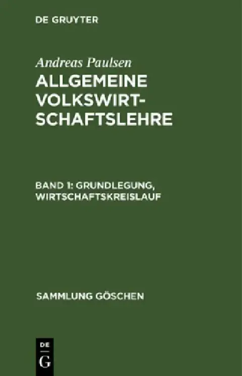 Cover of Grundlegung, Wirtschaftskreislauf