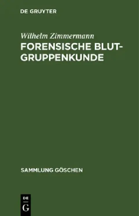 Cover of Forensische Blutgruppenkunde