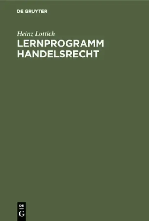 Cover of Lernprogramm Handelsrecht