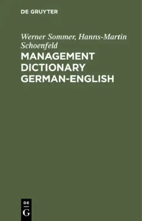 Cover of Management Dictionary German-English