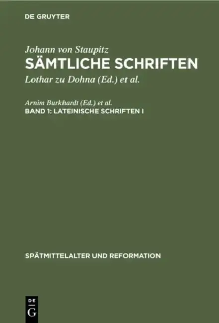 Cover of Lateinische Schriften I