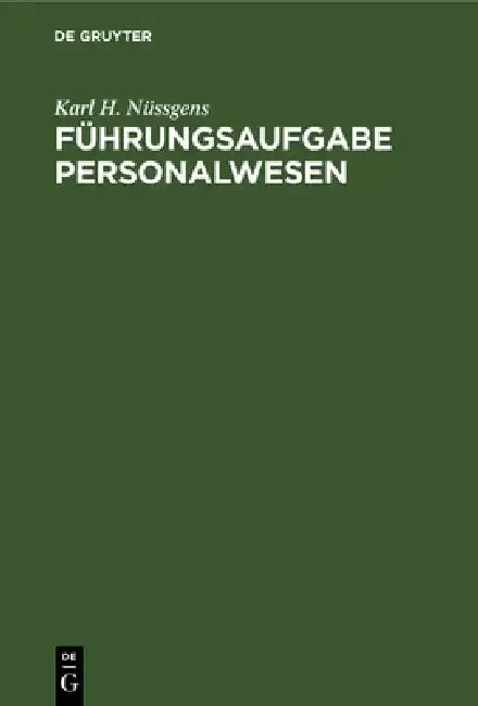 Cover of Führungsaufgabe Personalwesen