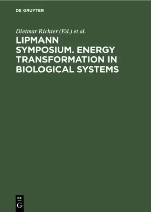 Cover of Lipmann Symposium. Energy Transformation in Biological Systems