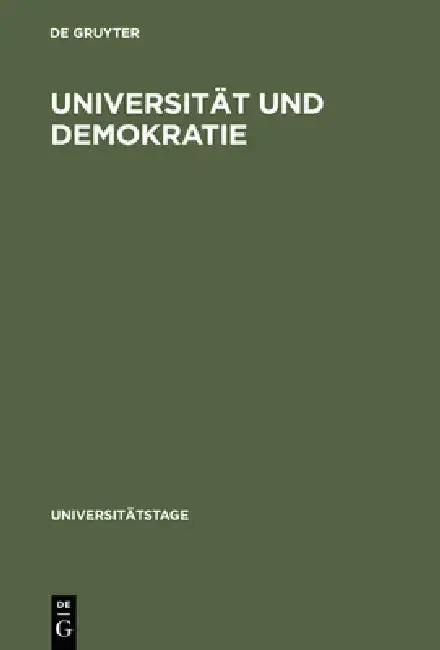 Cover of Universität Und Demokratie