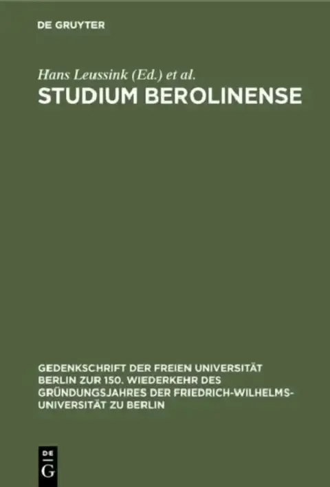 Cover of Studium Berolinense