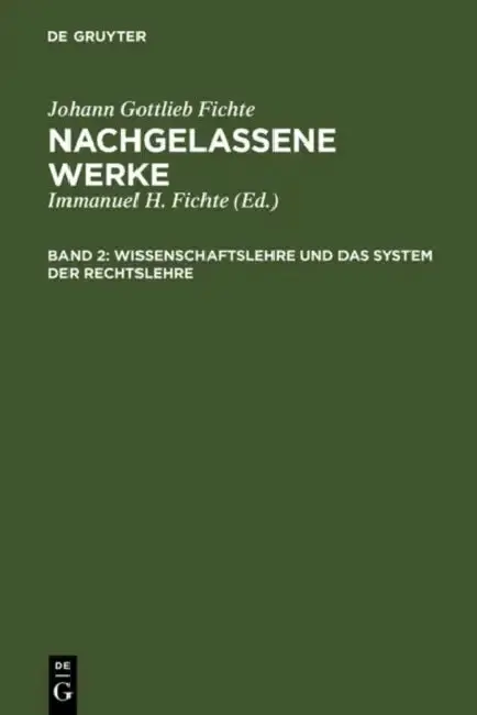Cover of Wissenschaftslehre Und Das System Der Rechtslehre