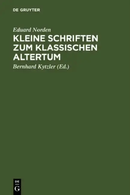 Cover of Kleine Schriften Zum Klassischen Altertum