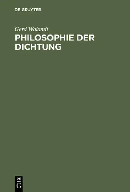 Cover of Philosophie der Dichtung