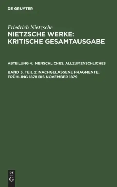 Cover of Menschliches, Allzumenschliches, Band 2