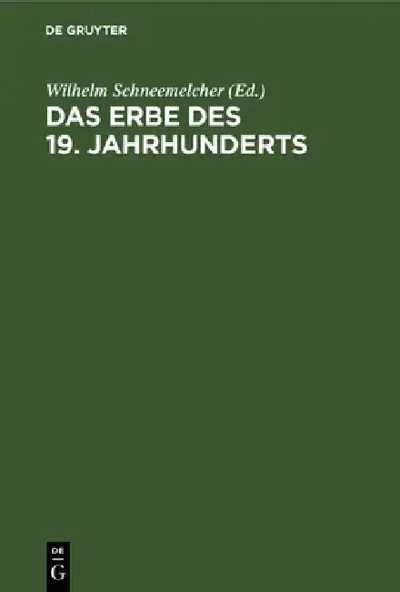 Cover of Das Erbe des 19. Jahrhunderts