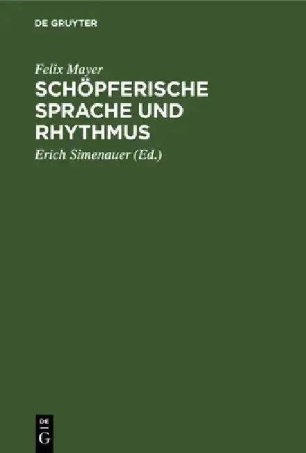 Cover of Schöpferische Sprache und Rhythmus