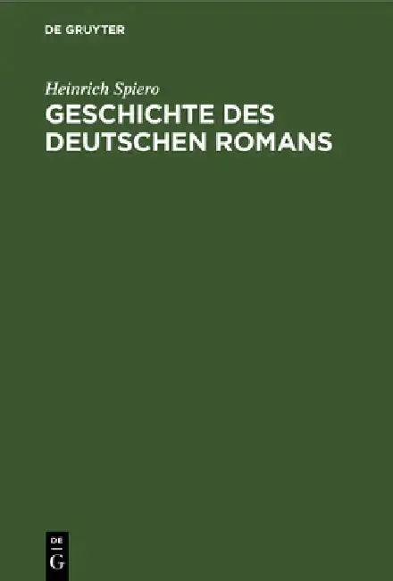 Cover of Geschichte Des Deutschen Romans