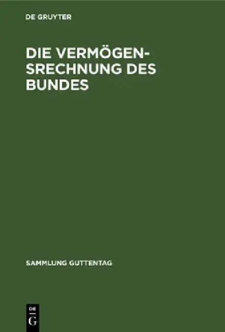 Cover of Die Vermögensrechnung des Bundes