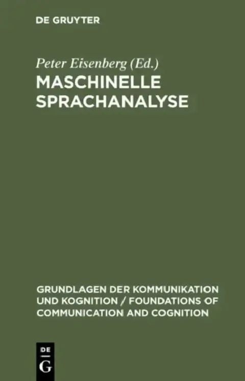 Cover of Maschinelle Sprachanalyse