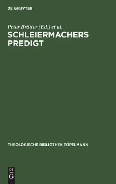 Cover of Schleiermacher's Predigt