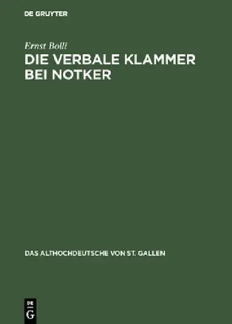 Cover of Die verbale Klammer bei Notker
