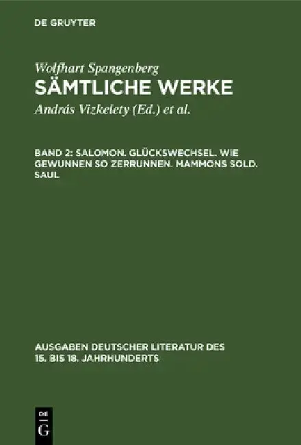 Cover of Salomon. Glückswechsel. Wie gewunnen so zerrunnen. Mammons Sold. Saul