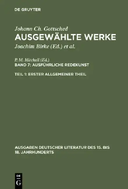 Cover of Ausführliche Redekunst. Erster Allgemeiner Theil