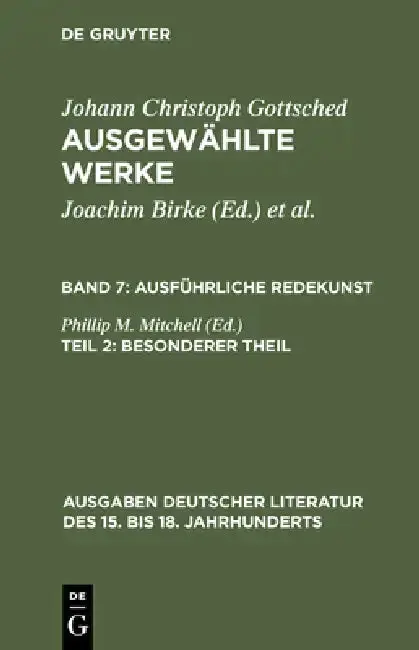 Cover of Ausführliche Redekunst. Besonderer Theil